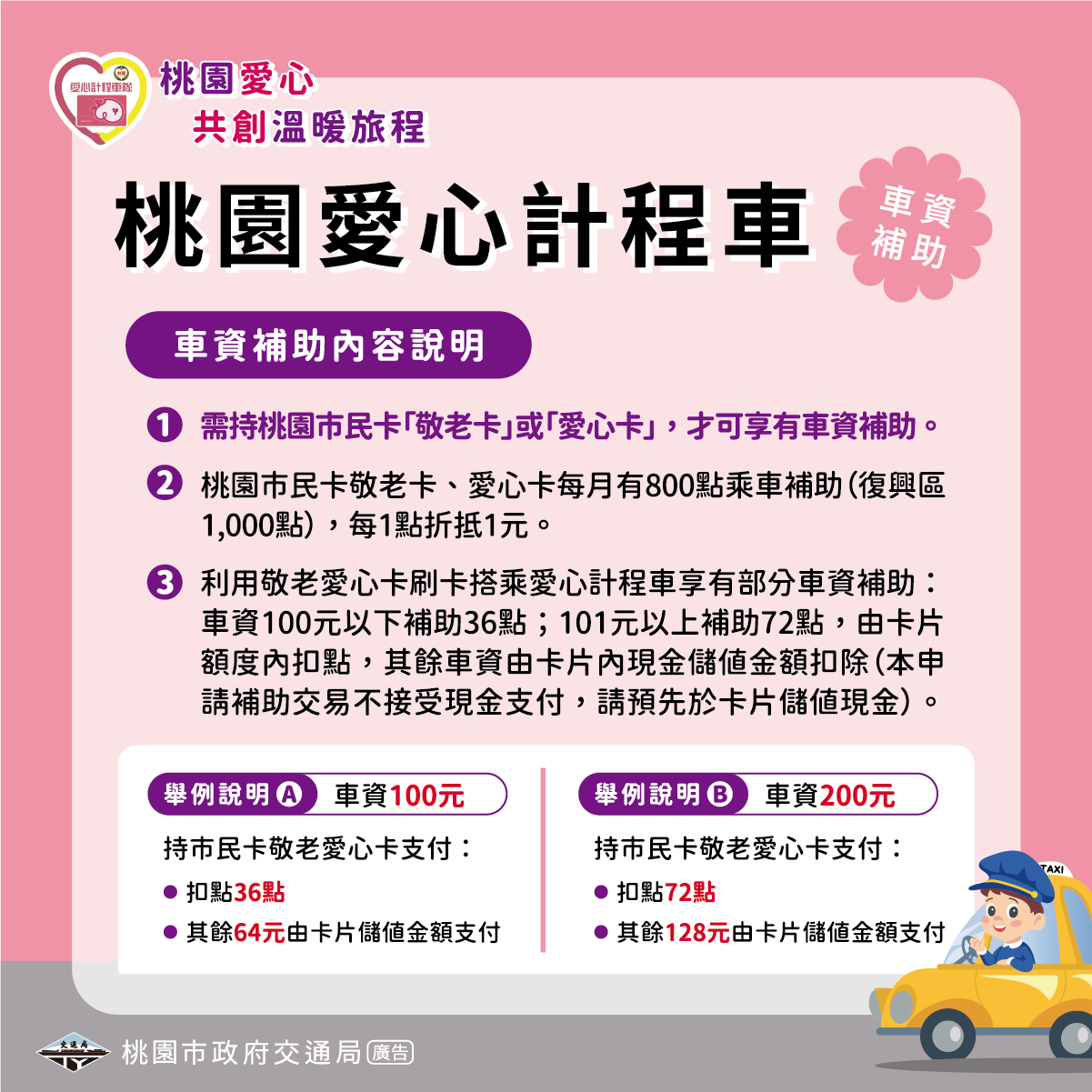 桃園市愛心計程車搭乘資訊宣導